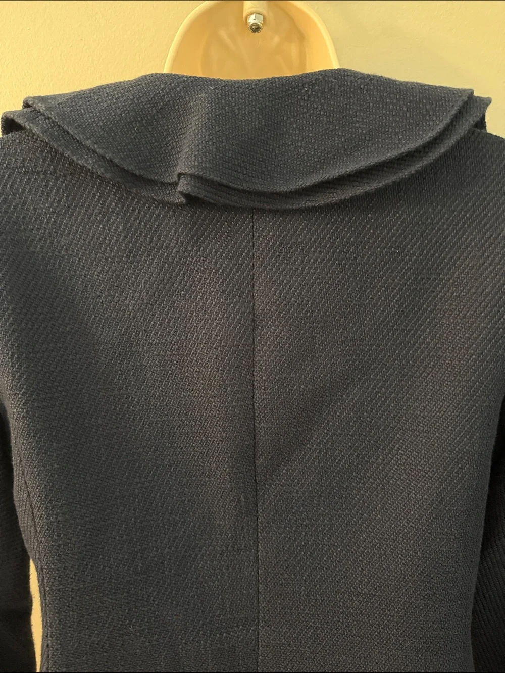 Magaschoni Navy Ruffle-Front Blazer